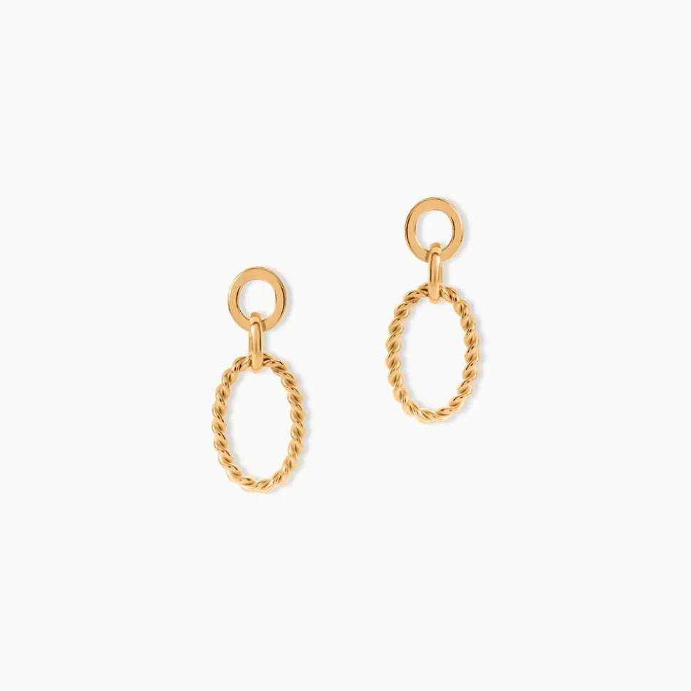 Boucles D'Oreilles Pendantes Estefania Plaqué Or Jaune