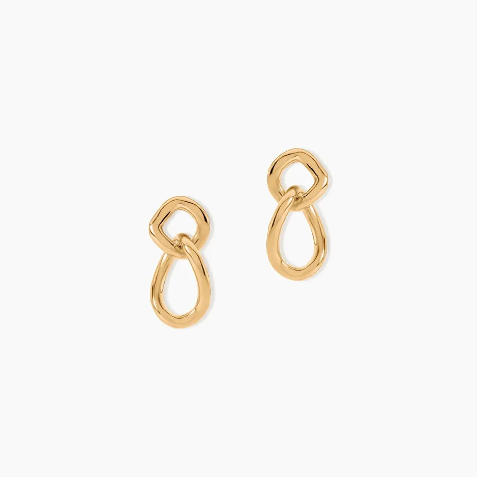 Boucles D'Oreilles Pendantes Elanna Plaqué Or Jaune