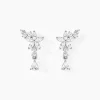 Boucles D'oreilles Pendantes Bertha Argent Blanc Oxyde De Zirconium