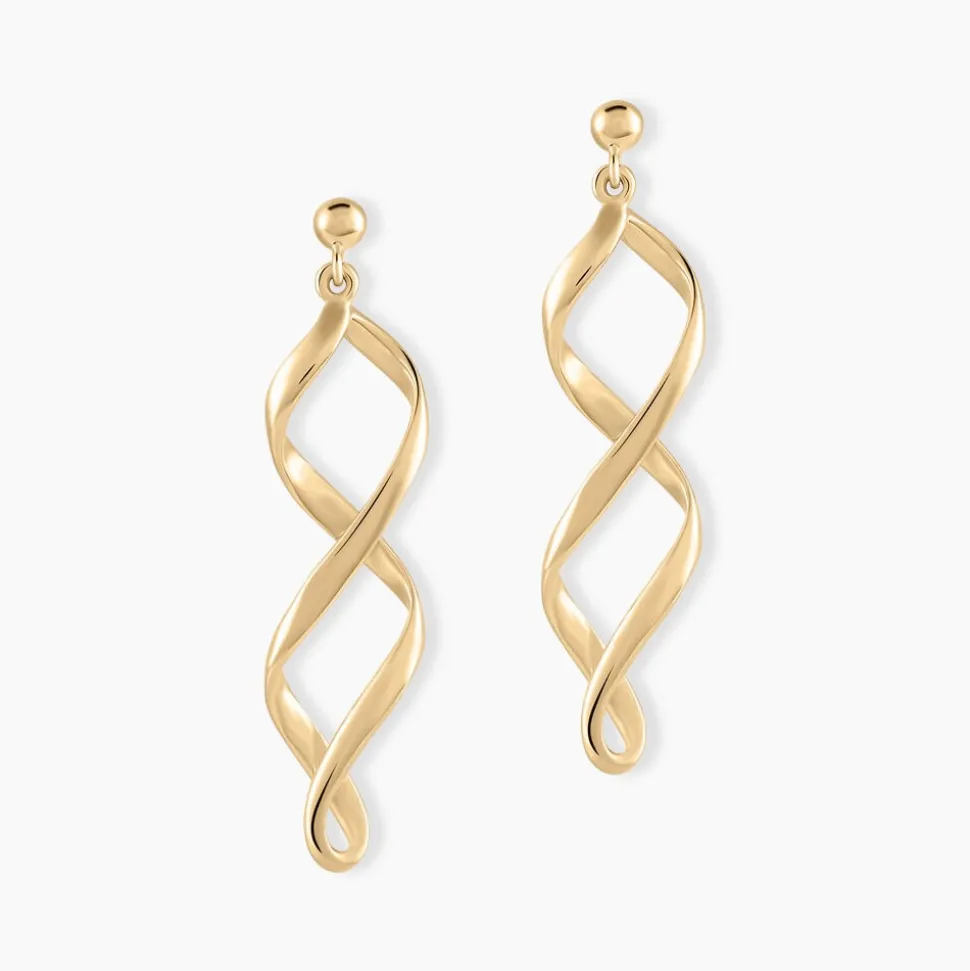 Boucles D'oreilles Pendantes Indi Plaqué Or Jaune