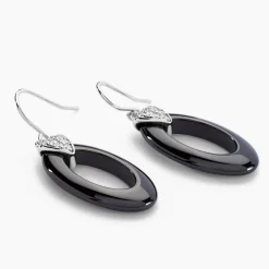 Boucles D'oreilles Pendantes Peer Argent Blanc Oxyde De Zirconium