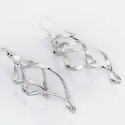 Boucles D'oreilles Pendantes Lisi Argent Blanc