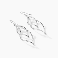 Boucles D'oreilles Pendantes Lisi Argent Blanc