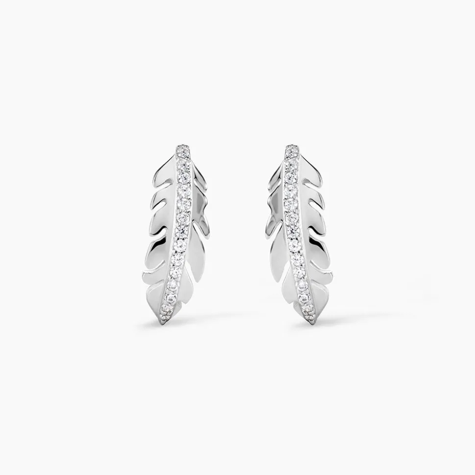 Boucles D'oreilles Pendantes Cynthia Argent Blanc Oxyde De Zirconium