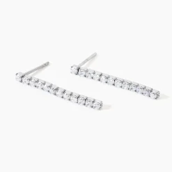 Marc Orian Pendantes|Bijoux Zirconium > Boucles D'Oreilles Pendantes Lexane Argent Blanc Oxyde De Zirconium