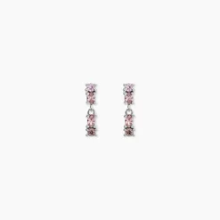 Boucles D'Oreilles Pendantes Dion Argent Blanc Oxyde De Zirconium