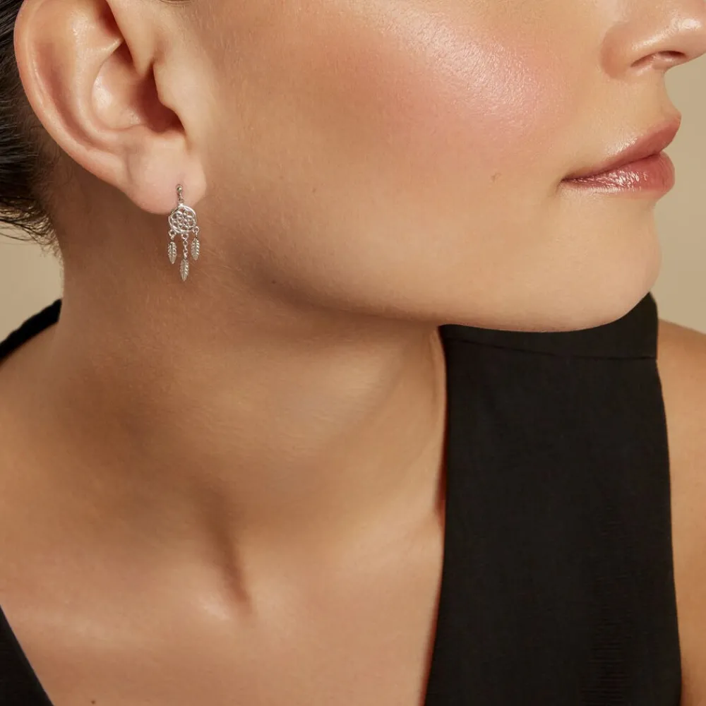 Marc Orian Pendantes|Boucles D'Oreilles Argent > Boucles D'oreilles Pendantes Oniria Argent Blanc