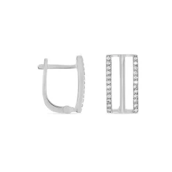 Boucles D'oreilles Pendantes Argent Blanc Oxyde De Zirconium