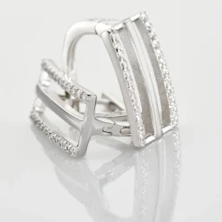 Boucles D'oreilles Pendantes Argent Blanc Oxyde De Zirconium