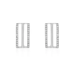 Boucles D'oreilles Pendantes Argent Blanc Oxyde De Zirconium
