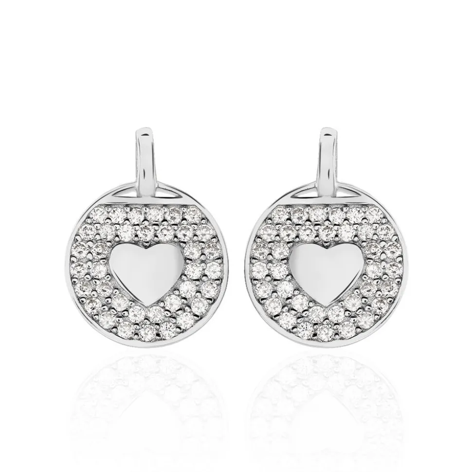 Boucles D'oreilles Pendantes Ivany Argent Blanc Oxyde De Zirconium