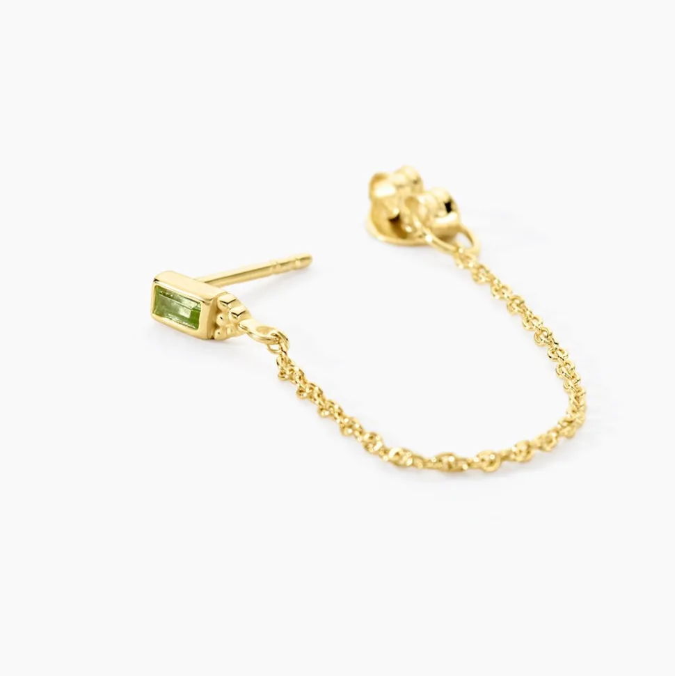Boucles D'Oreilles Pendantes Poem Argent Jaune Péridot