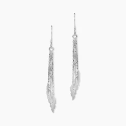 Marc Orian Pendantes|Boucles D'Oreilles Argent > Boucles D'oreilles Pendantes Violka Argent Blanc