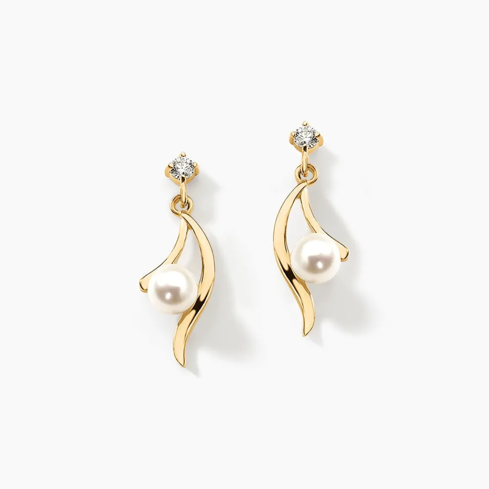 Marc Orian Pendantes|Parures De Mariage > Boucles D'oreilles Pendantes Orientale Or Jaune Perle De Culture
