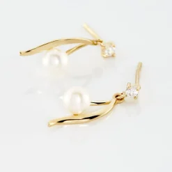 Marc Orian Pendantes|Parures De Mariage > Boucles D'oreilles Pendantes Orientale Or Jaune Perle De Culture