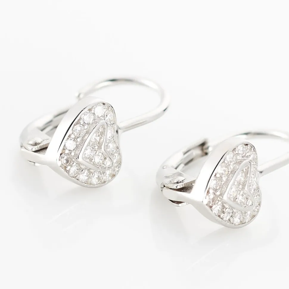 Boucles D'oreilles Pendantes Maximin Argent Blanc Oxyde De Zirconium