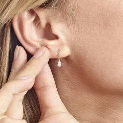 Boucles D'oreilles Pendantes Or Blanc Urzula Diamants