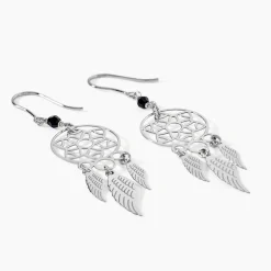 Marc Orian Pendantes|Boucles D'Oreilles Argent > Boucles D'oreilles Pendantes Dream Catcher Argent Pierre De Synthese
