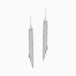 Marc Orian Pendantes|Boucles D'Oreilles Argent > Boucles D'oreilles Pendantes Freja Argent Blanc