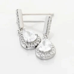 Marc Orian Pendantes|Bijoux Zirconium > Boucles D'oreilles Pendantes Briony Argent Blanc Oxyde De Zirconium
