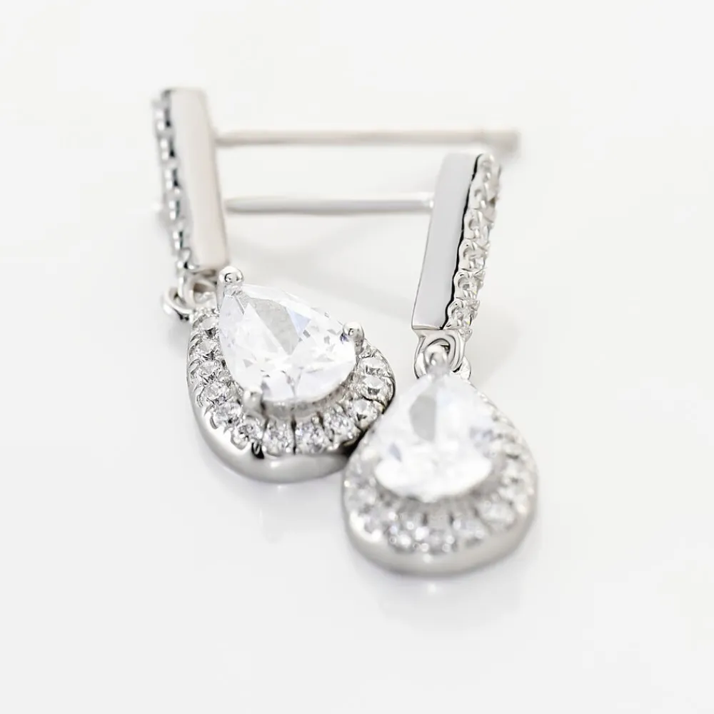 Marc Orian Pendantes|Bijoux Zirconium > Boucles D'oreilles Pendantes Briony Argent Blanc Oxyde De Zirconium
