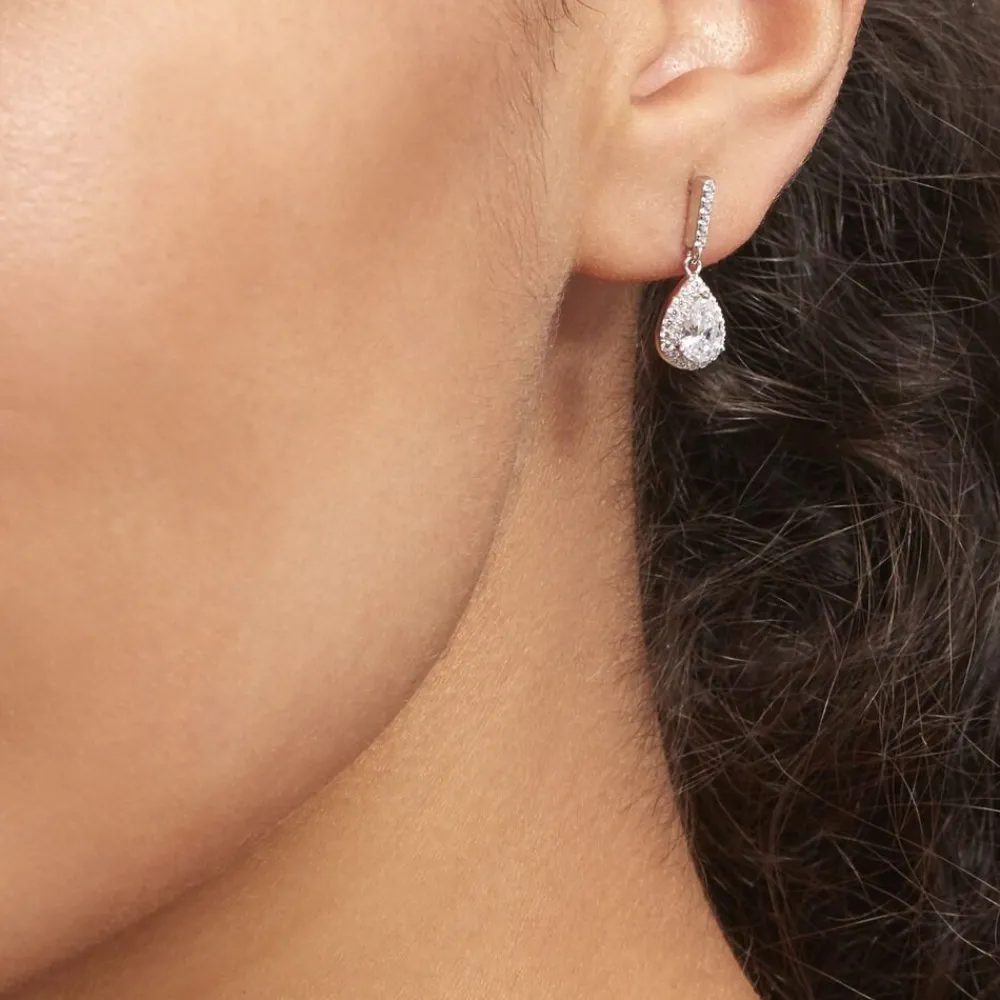 Marc Orian Pendantes|Bijoux Zirconium > Boucles D'oreilles Pendantes Briony Argent Blanc Oxyde De Zirconium