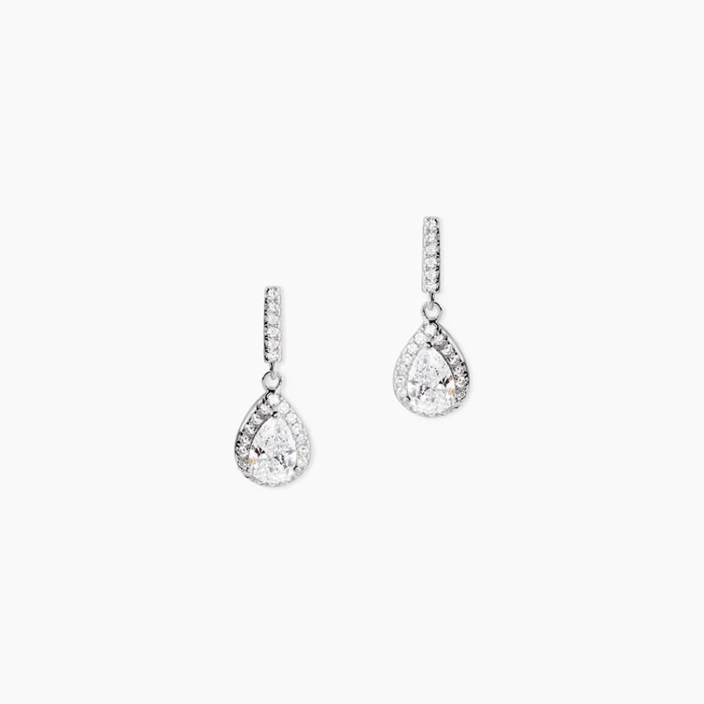 Marc Orian Pendantes|Bijoux Zirconium > Boucles D'oreilles Pendantes Briony Argent Blanc Oxyde De Zirconium