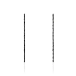 Boucles D'oreilles Pendantes Lou-anne Argent Blanc Oxyde Noir