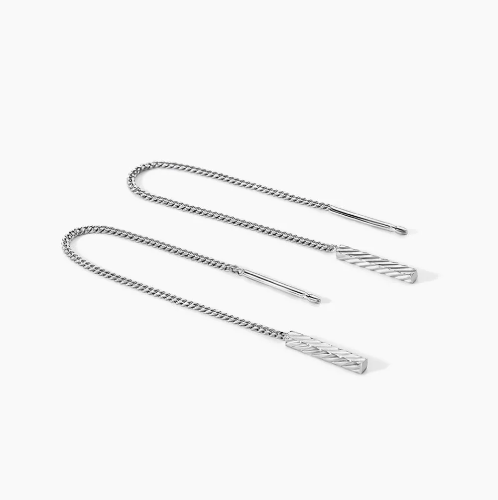 Marc Orian Pendantes|Boucles D'Oreilles Argent > Boucles D'oreilles Pendantes Mila Argent Blanc