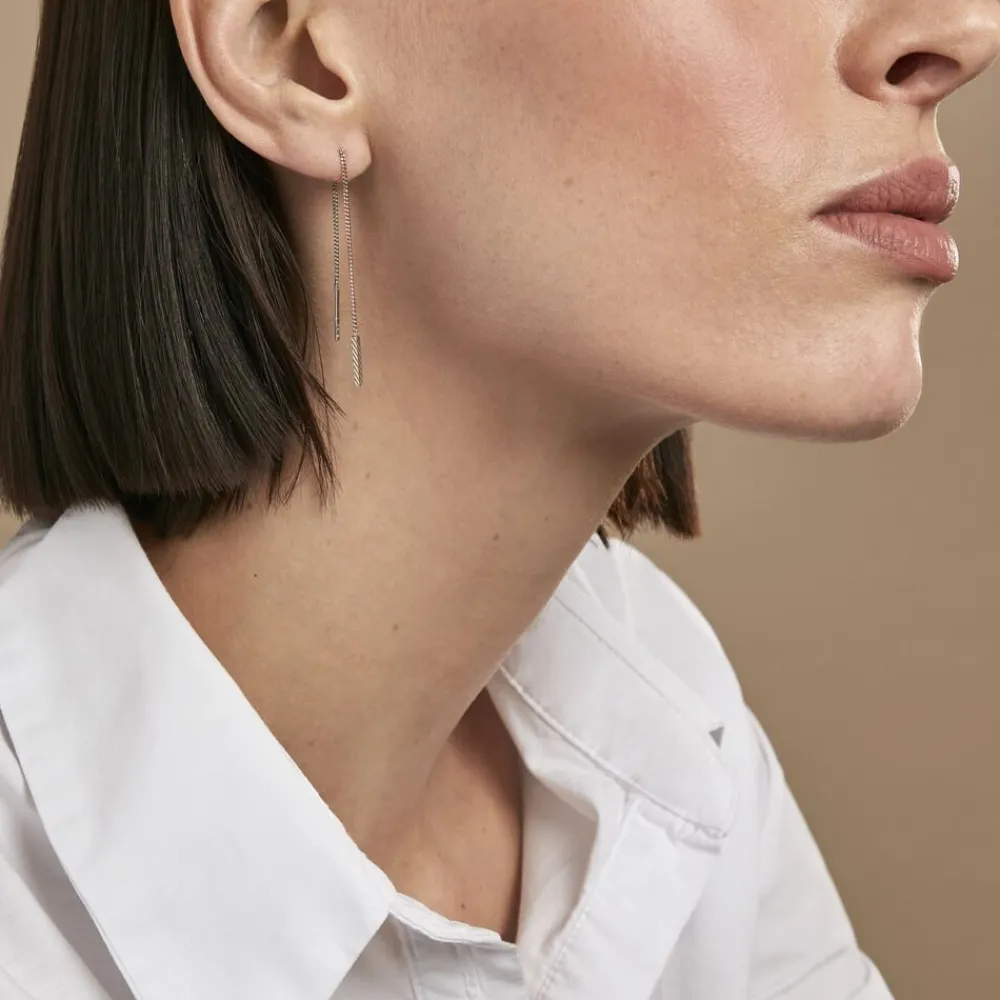 Marc Orian Pendantes|Boucles D'Oreilles Argent > Boucles D'oreilles Pendantes Mila Argent Blanc