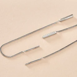 Marc Orian Pendantes|Boucles D'Oreilles Argent > Boucles D'oreilles Pendantes Mila Argent Blanc