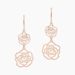 Marc Orian Pendantes|Boucles D'Oreilles Fleur > Boucles D'oreilles Pendantes Margotte Argent Rose