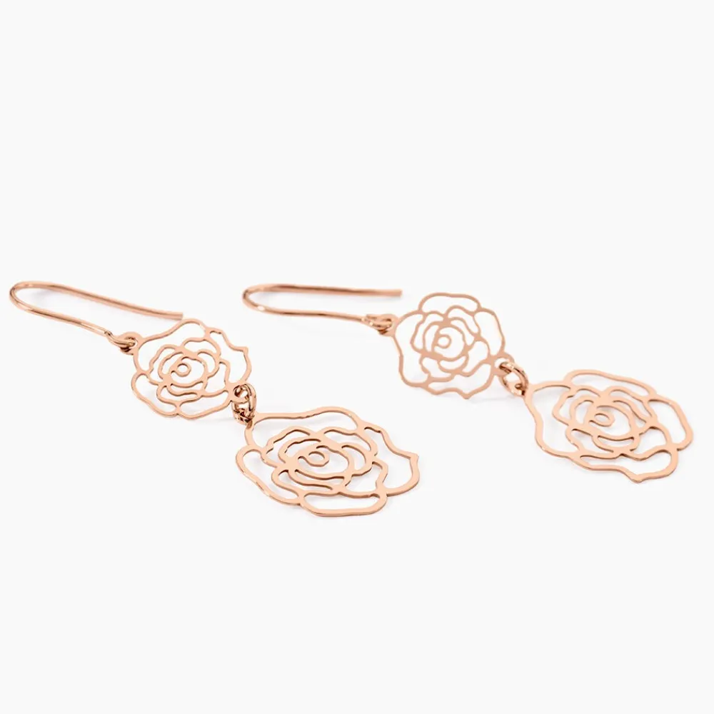 Marc Orian Pendantes|Boucles D'Oreilles Fleur > Boucles D'oreilles Pendantes Margotte Argent Rose