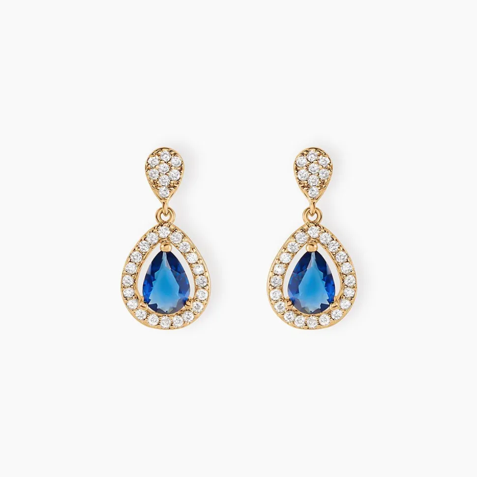 Boucles D'oreilles Pendantes Brigita Plaqué Or Pierre De Synthese