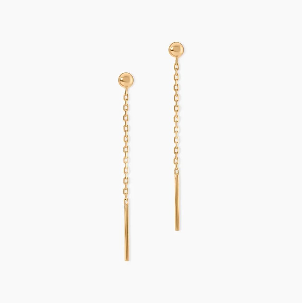 Boucles D'Oreilles Pendantes Falone Plaqué Or Jaune
