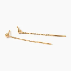 Boucles D'Oreilles Pendantes Falone Plaqué Or Jaune