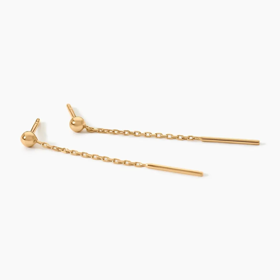 Boucles D'Oreilles Pendantes Falone Plaqué Or Jaune