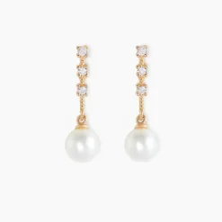 Marc Orian Pendantes|Parures De Mariage > Boucles D'oreilles Pendantes Louise-marie Or Jaune Perle De Culture