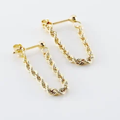 Marc Orian Pendantes|Idées Cadeaux Femme > Boucles D'oreilles Pendantes Cordelia Corde Or Jaune