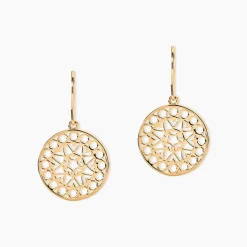 Boucles D'oreilles Pendantes Celso Plaqué Or Jaune