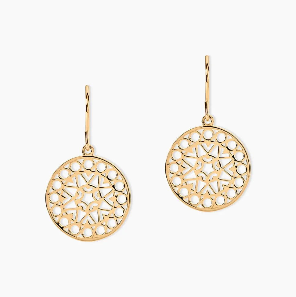 Boucles D'oreilles Pendantes Celso Plaqué Or Jaune