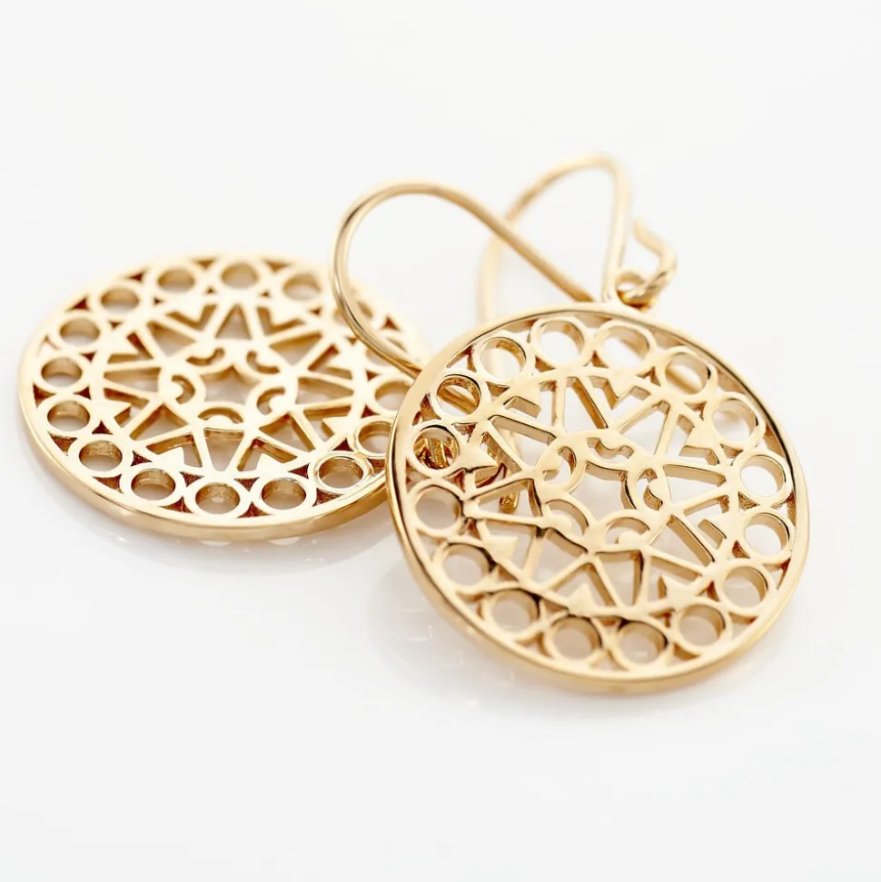 Boucles D'oreilles Pendantes Celso Plaqué Or Jaune