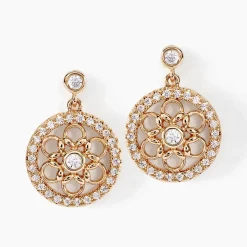 Boucles D'oreilles Pendantes Danya Plaqué Or Doré Oxyde De Zirconium