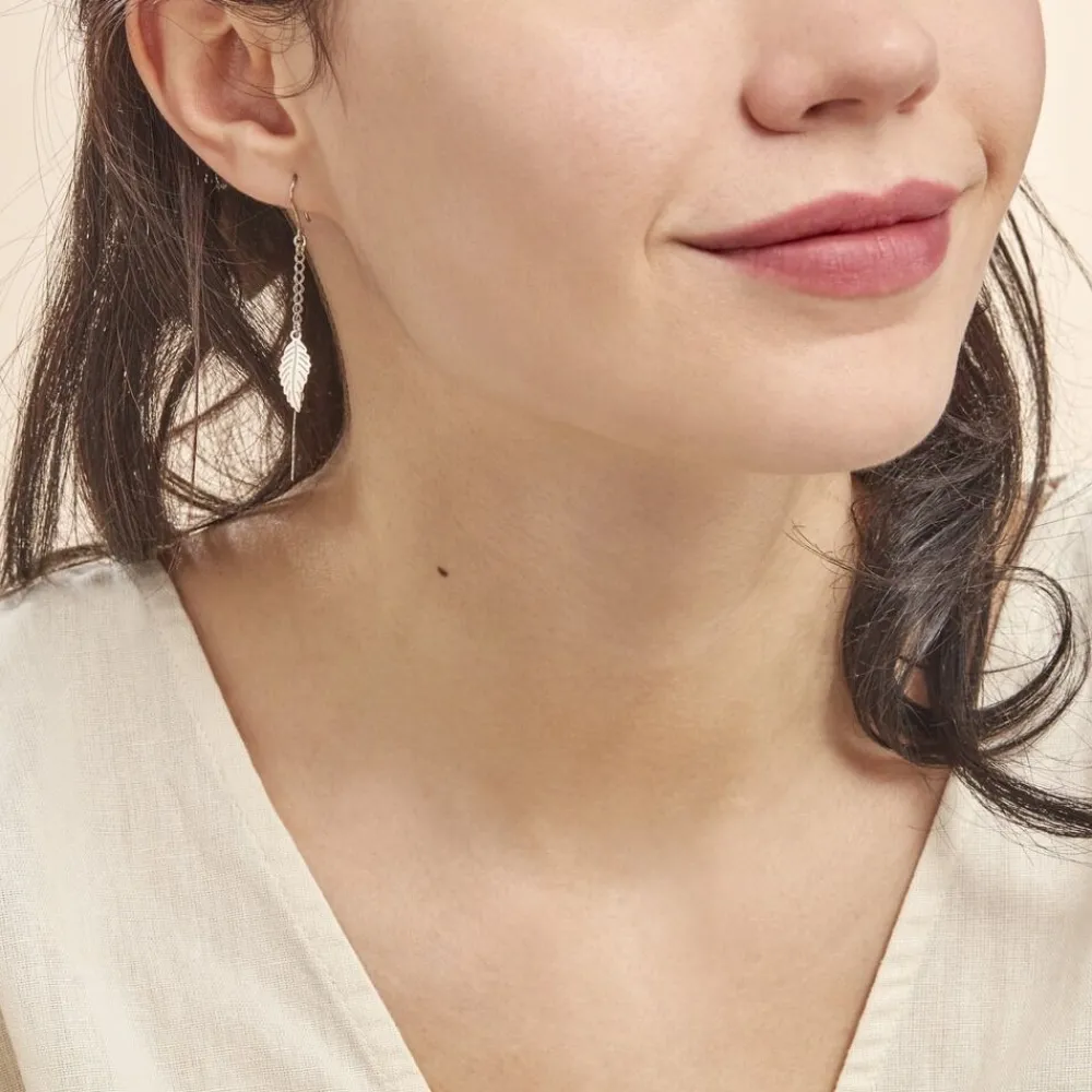 Marc Orian Pendantes|Boucles D'Oreilles Argent > Boucles D'oreilles Pendantes Fabia Argent Blanc