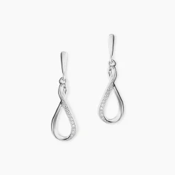 Marc Orian Pendantes|Boucles D'Oreilles > Boucles D'oreilles Pendantes Vanessa Or Blanc Diamant
