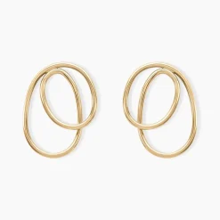 Boucles D'oreilles Pendantes Iza Plaque Or Jaune