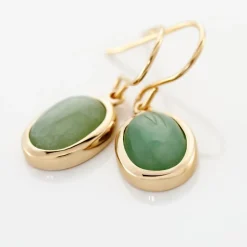 Boucles D'oreilles Pendantes Veina Plaqué Or Jaune Aventurine