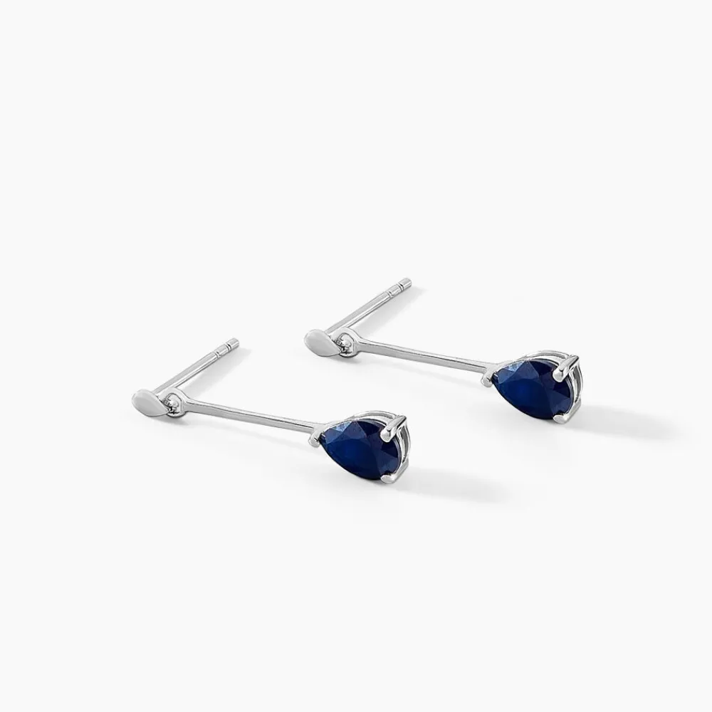 Marc Orian Pendantes|Cadeaux Mariage > Boucles D'oreilles Pendantes Pluie D'Eclat Or Blanc Saphir