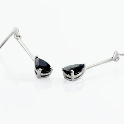 Marc Orian Pendantes|Cadeaux Mariage > Boucles D'oreilles Pendantes Pluie D'Eclat Or Blanc Saphir