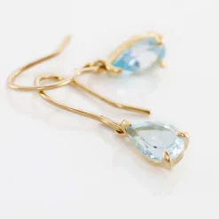 Marc Orian Pendantes|Cadeaux Mariage > Boucles D'oreilles Pendantes Kalyne Or Jaune Topaze or jaune topaze bleue